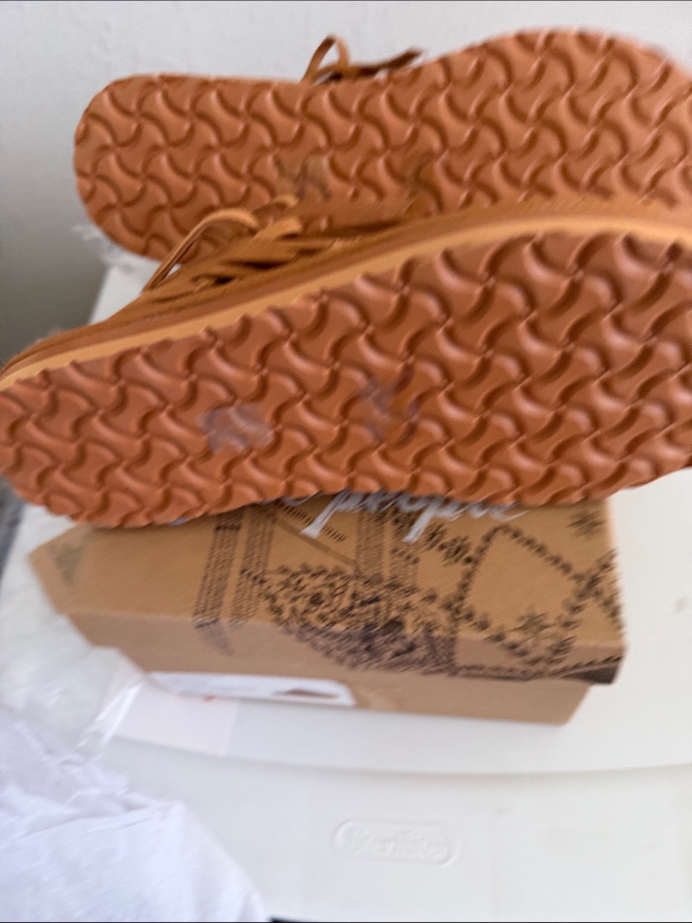 Free People Suede Fringe Mule Clogs in Tan size 6.5 - Picture 5 of 6